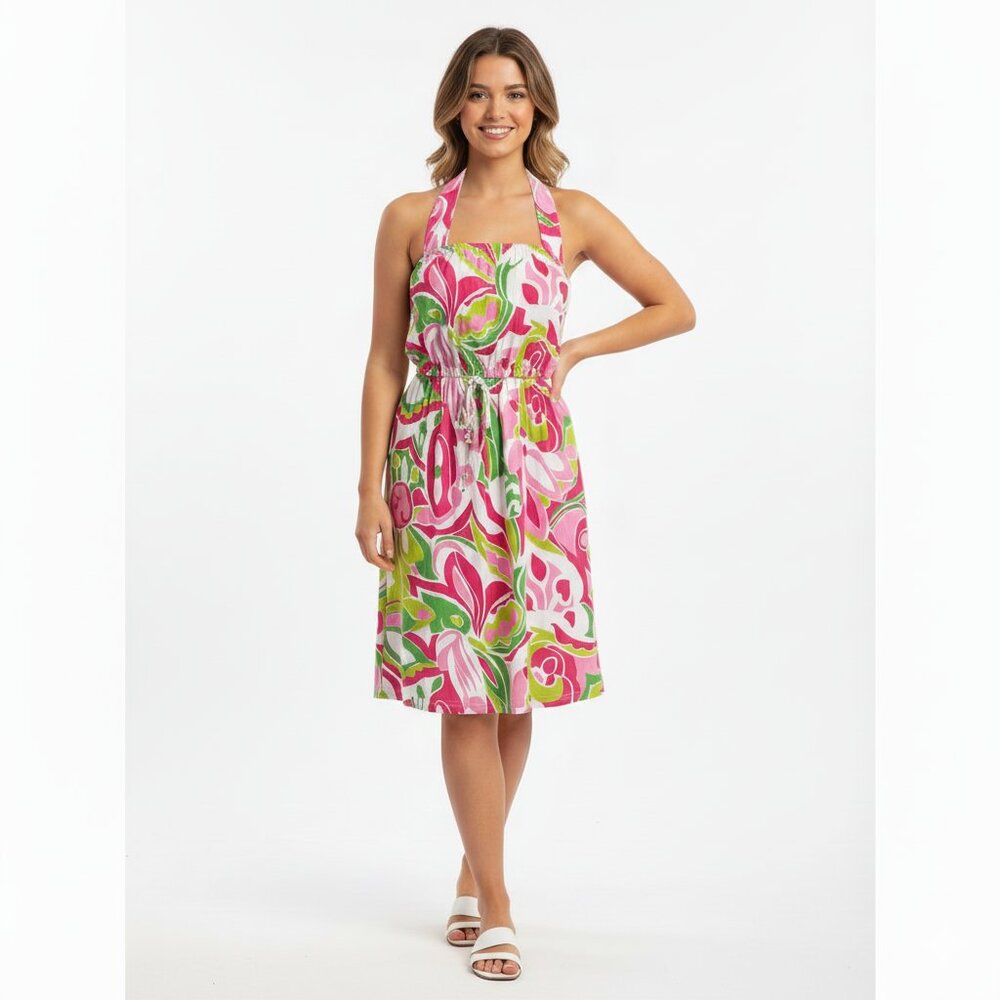 Macbeth Collection Margaret Josephs Halter Mini Dress Size Medium Resort Preppy